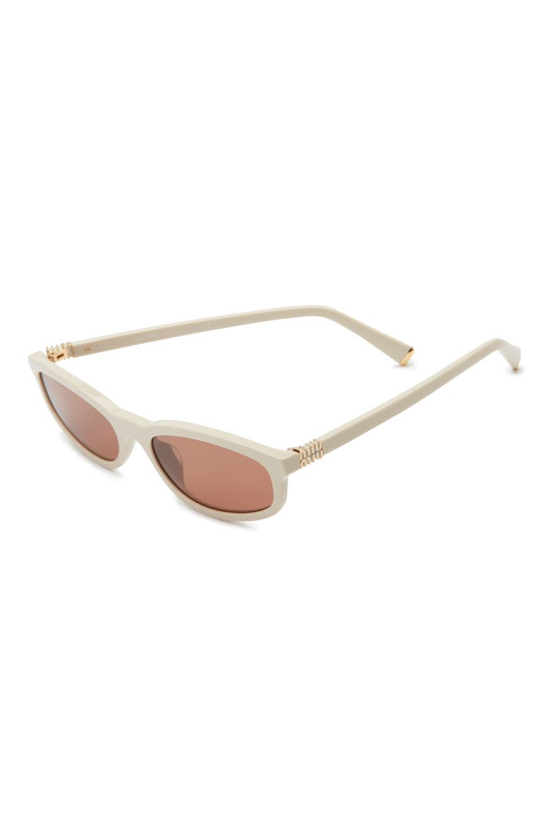 54mm Oval Sunglasses, Alternate, color, MILK / BROWN