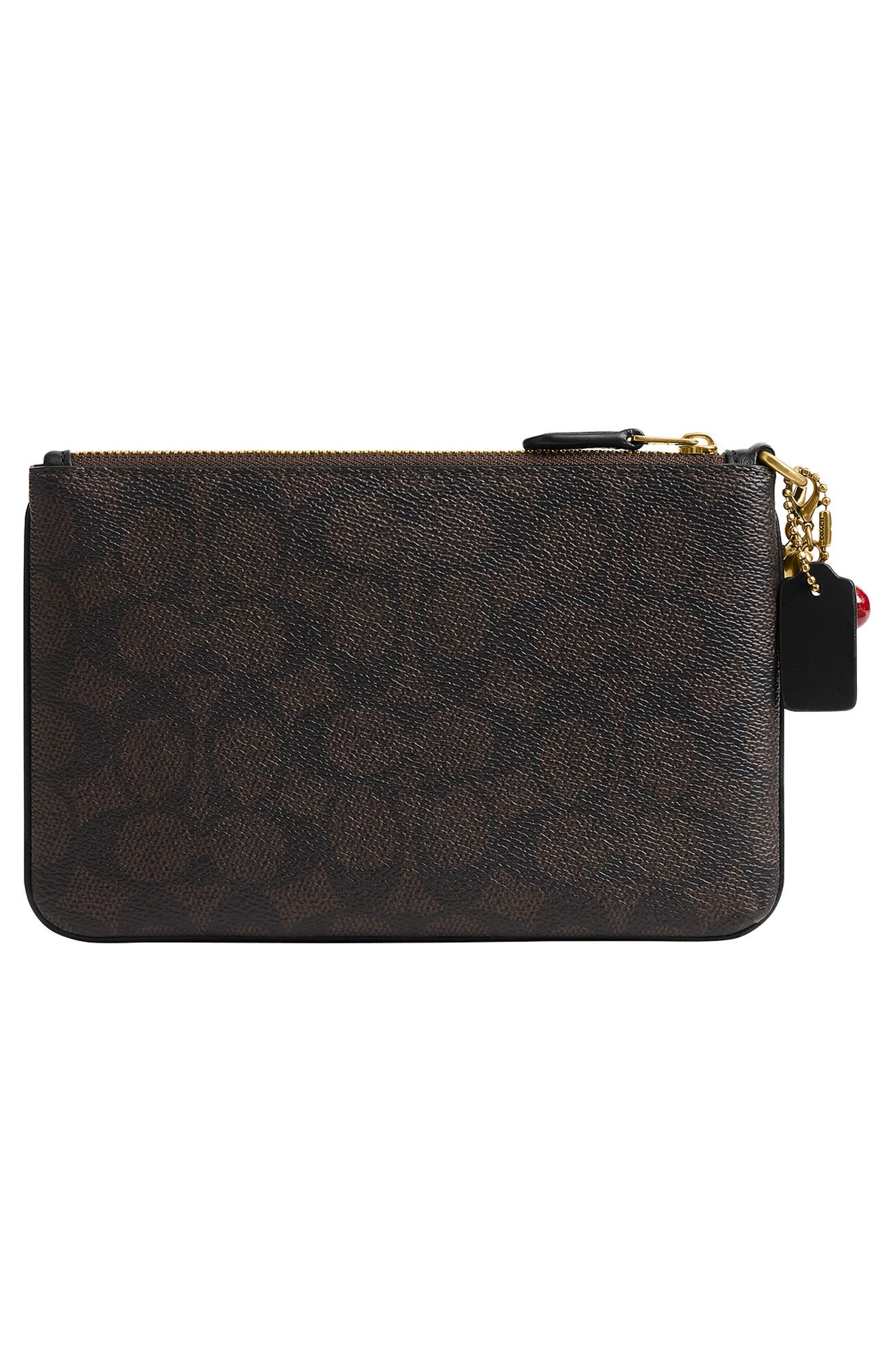 Essential Signature Coated Canvas Small Wristlet, Alternate, color, B4/ WALNUT BLACK