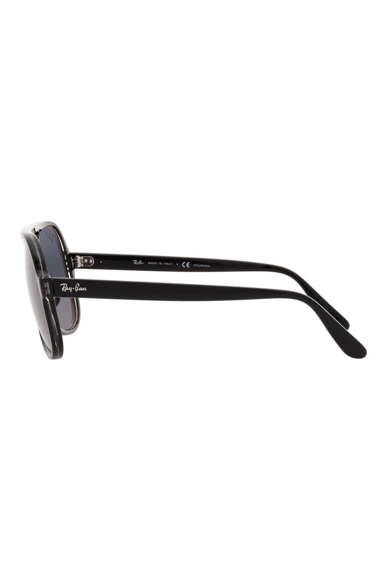 58mm Polarized Aviator Sunglasses, Alternate, color, BLACK/ POLARIZED BLUE GRADIENT