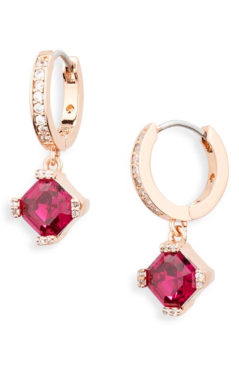 crystal drop huggie hoop earrings