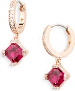 Kate Spade New York crystal drop huggie hoop earrings