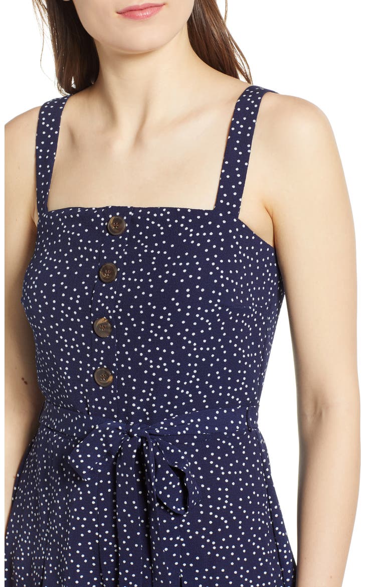 Button Front Romper, Alternate, color, NAVY