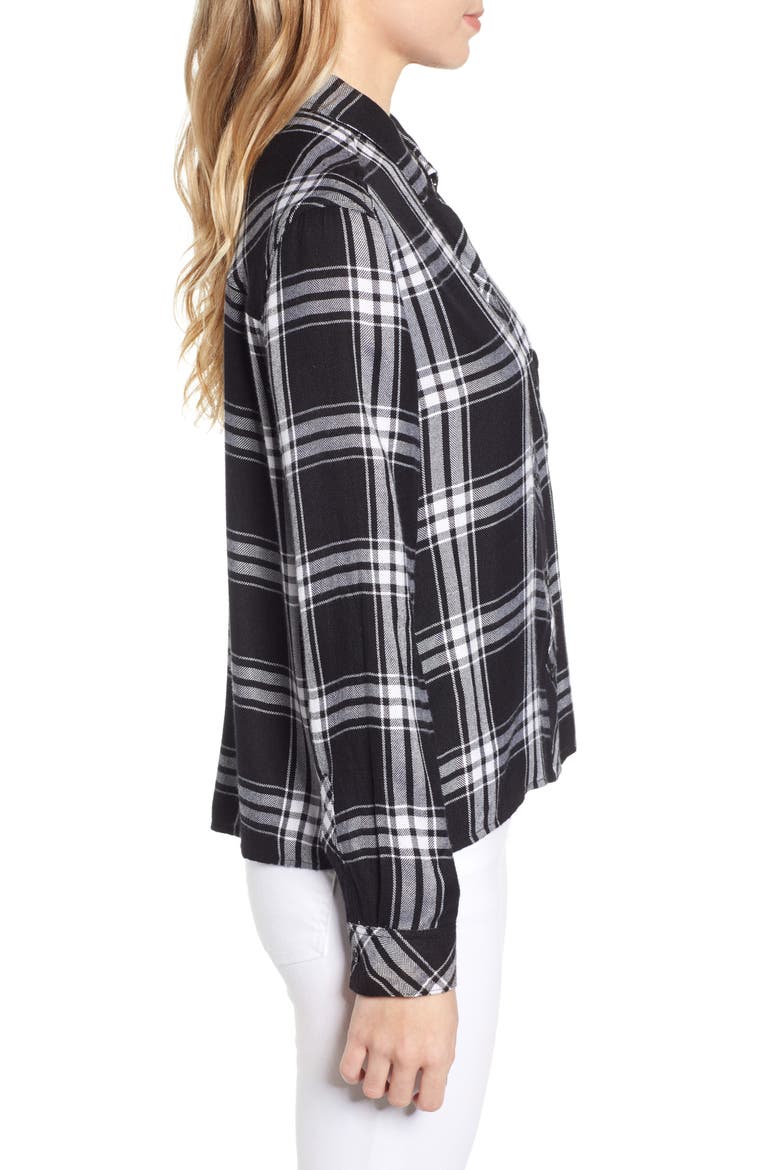 Dylan Plaid Shirt, Alternate, color, ONYX IVORY