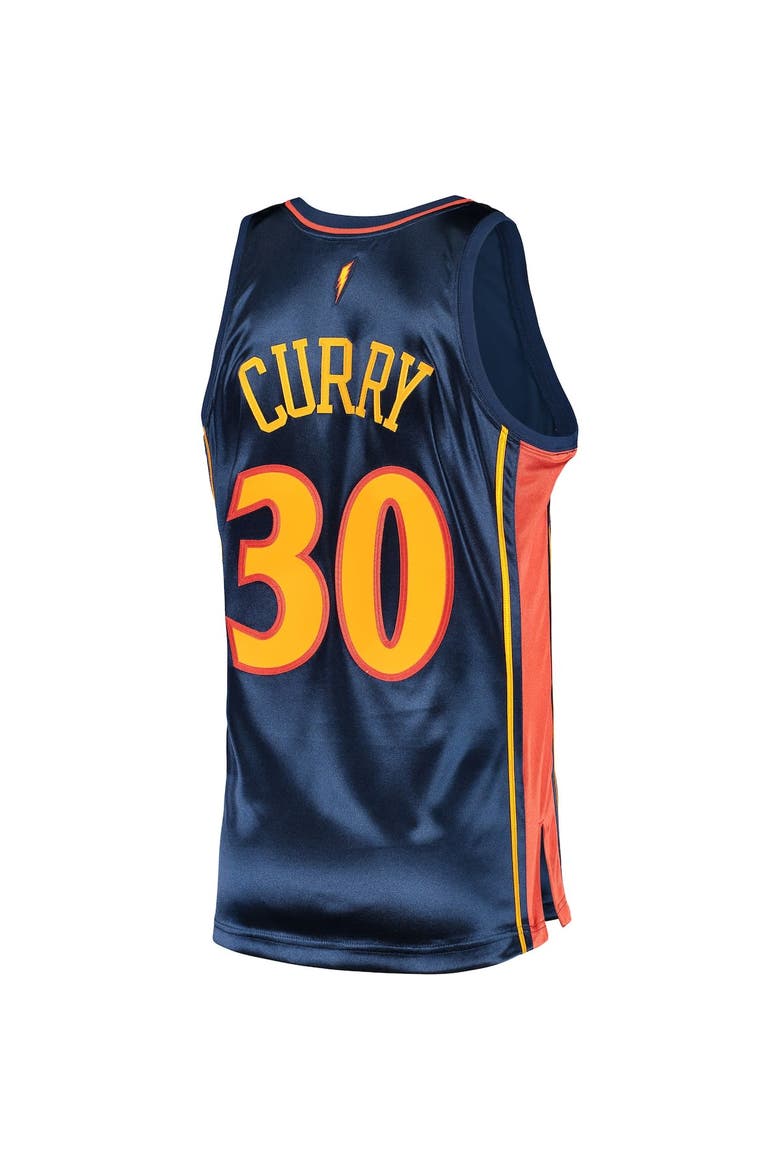 Men's Mitchell & Ness Stephen Curry Navy Golden State Warriors 2009/10 Hardwood Classics Authentic Jersey, Alternate, color, Navy