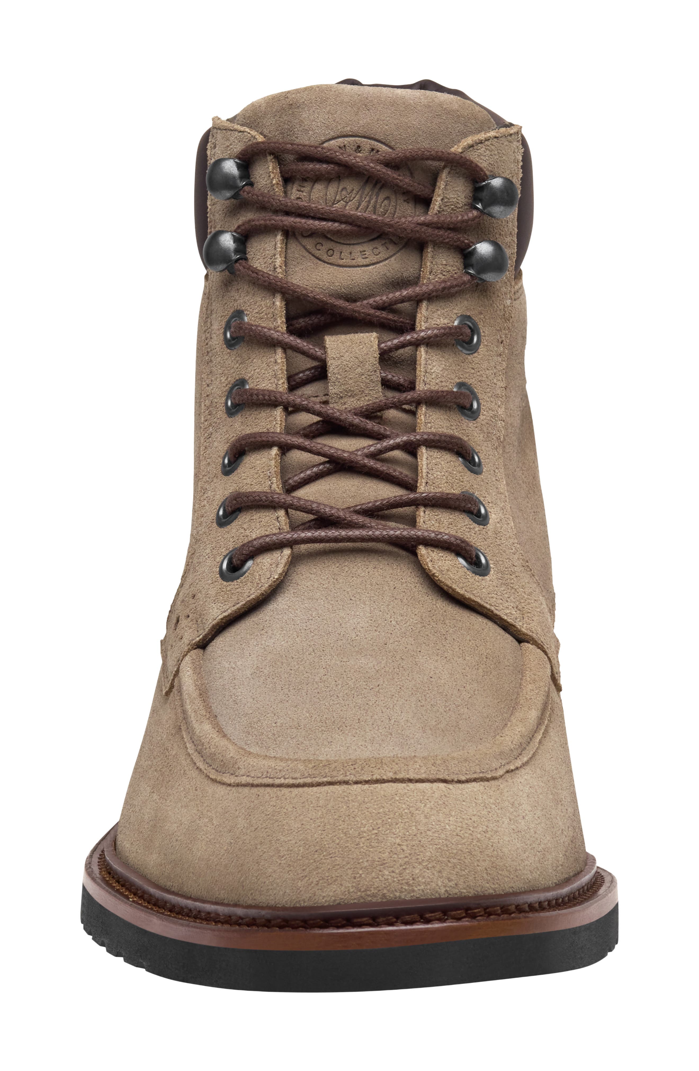 Hartford Moc Toe Boot, Alternate, color, DARK TAUPE ITALIAN SUEDE