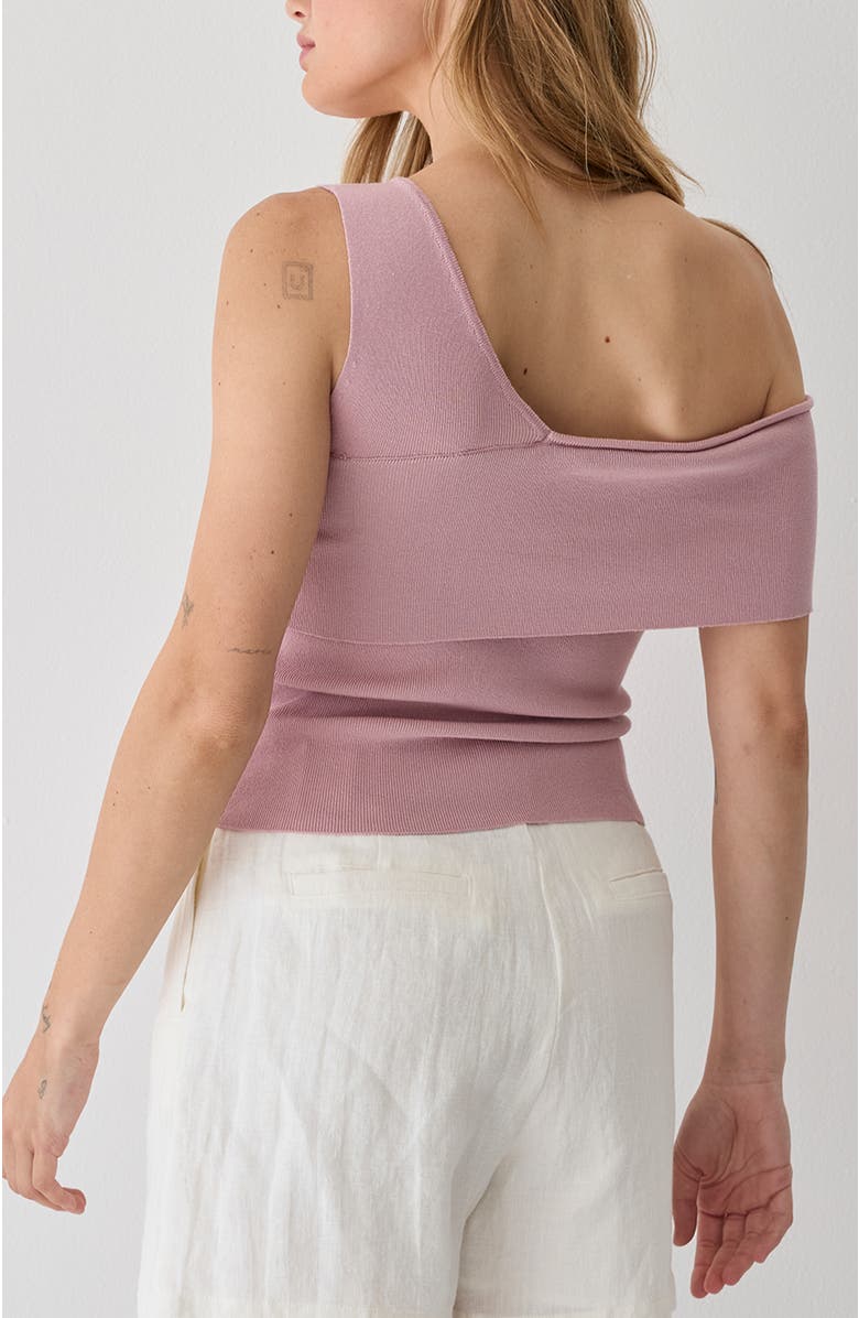 CRESCENT One Shoulder Knit Top, Alternate, color, Mauve