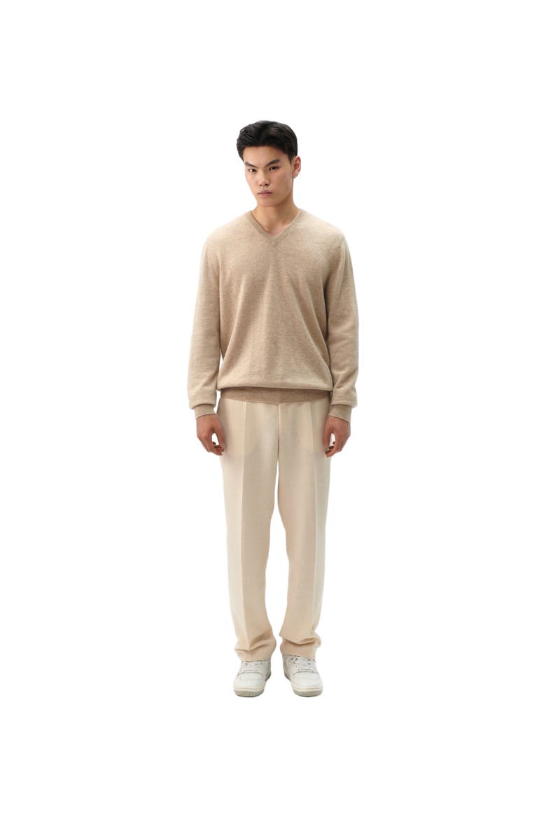 Essential V-Neck Cashmere Sweater, Alternate, color, warm grey
