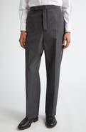 Thom Browne High Waist Back Strap Wool Trousers
