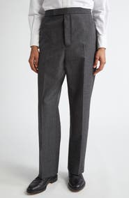 Thom Browne High Waist Back Strap Wool Trousers