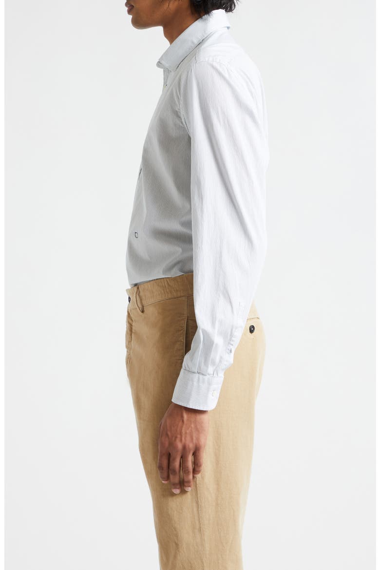 Genova Stripe Button-Up Shirt, Alternate, color, BIANCO