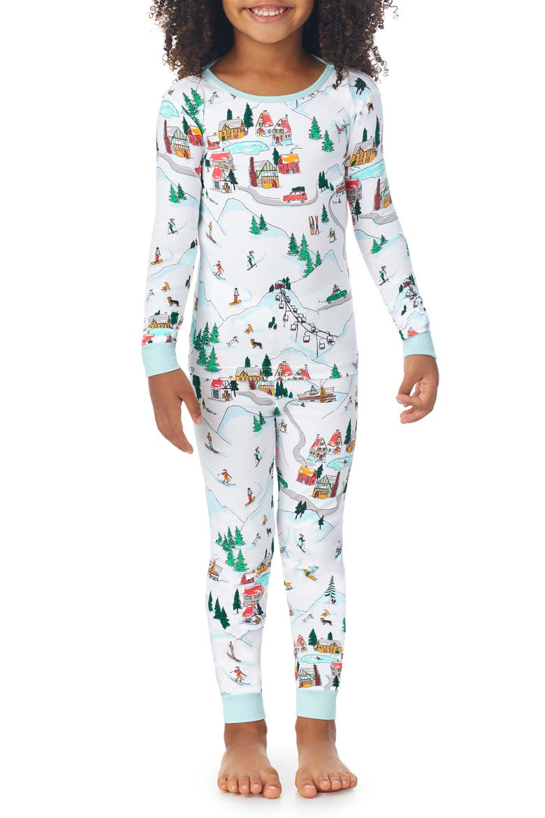 BedHead Kids' Fitted Two-Piece Pajamas, Main, color, SKI VILLAGE