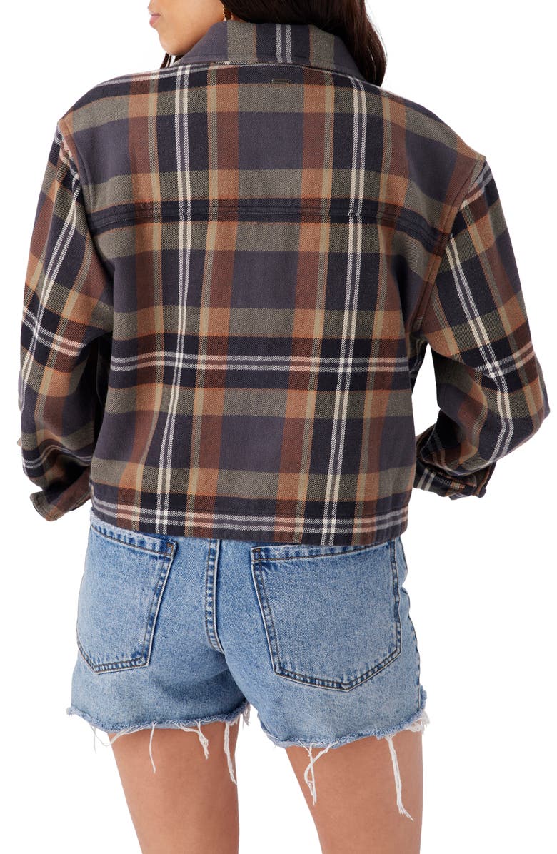 O'Neill Roy Crop Flannel Button-Up Shirt, Alternate, color, 