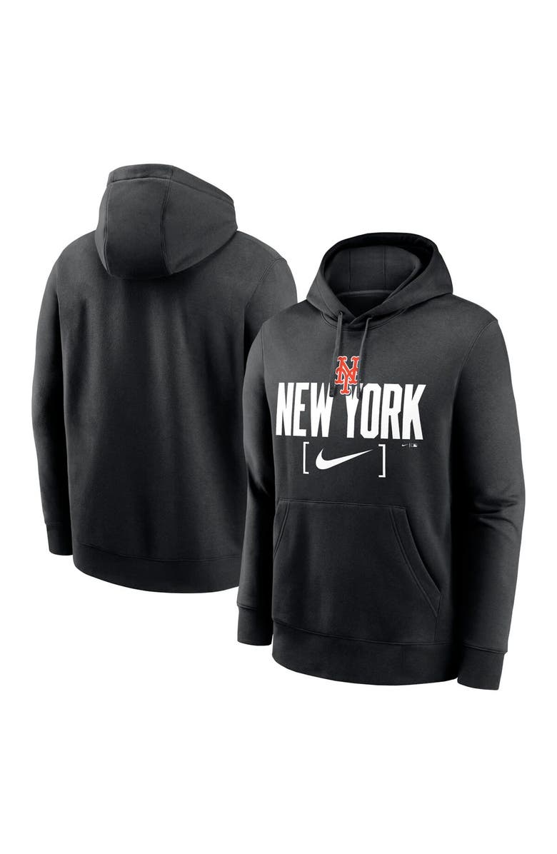 Nike Men's Nike Black New York Mets Club Slack Pullover Hoodie, Alternate, color,
