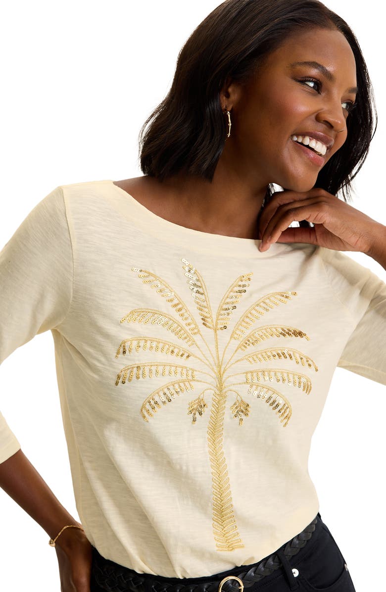 Tommy Bahama Puerta del Sol Palm Tree Sequin Embellished Organic Cotton T-Shirt, Alternate, color, 