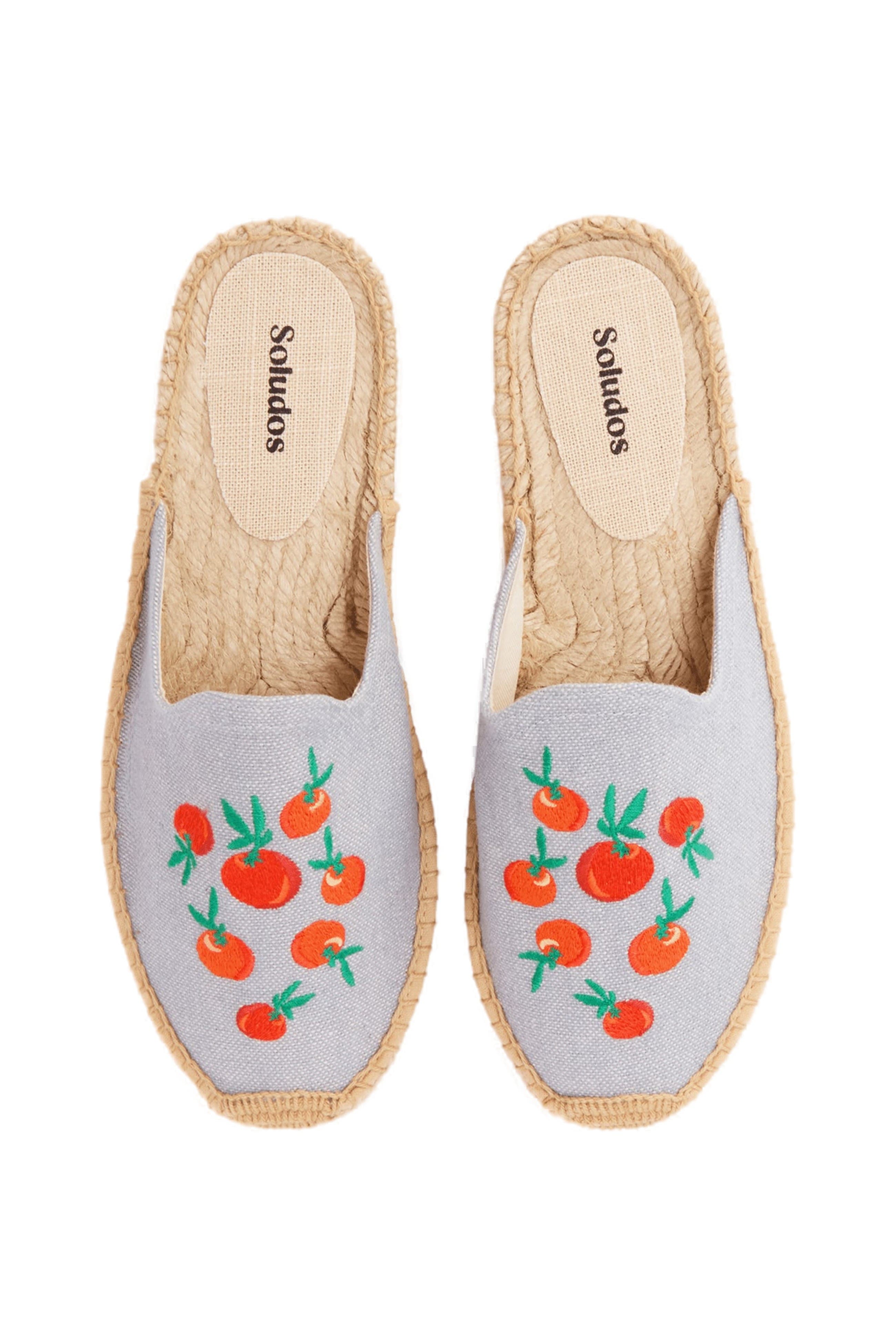 The Smoking Mule Embroidery Espadrille, Alternate, color, Oranges - Dolphin Blue