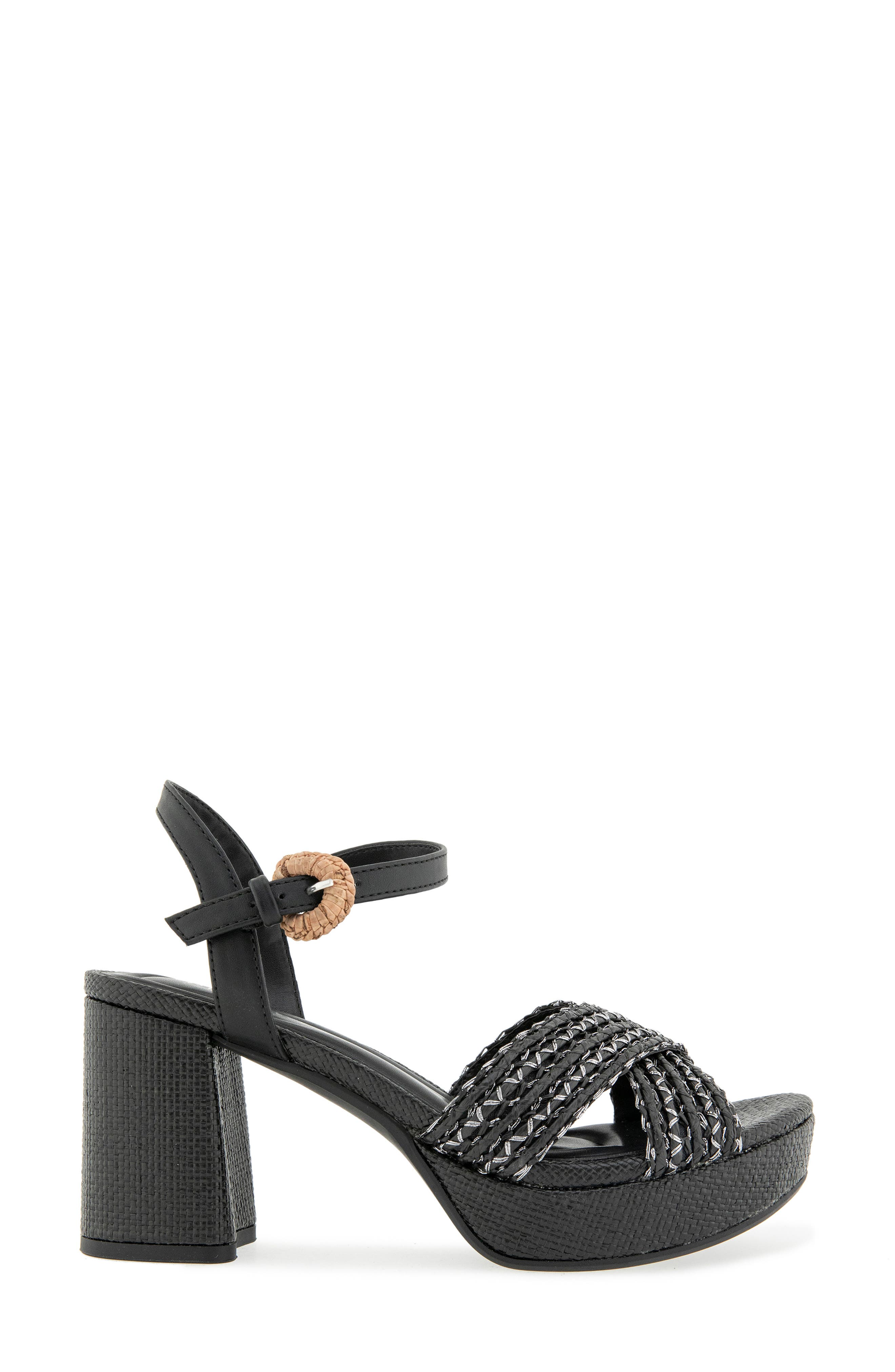 Reeva Platform Sandal, Alternate, color, BLACK WOVEN