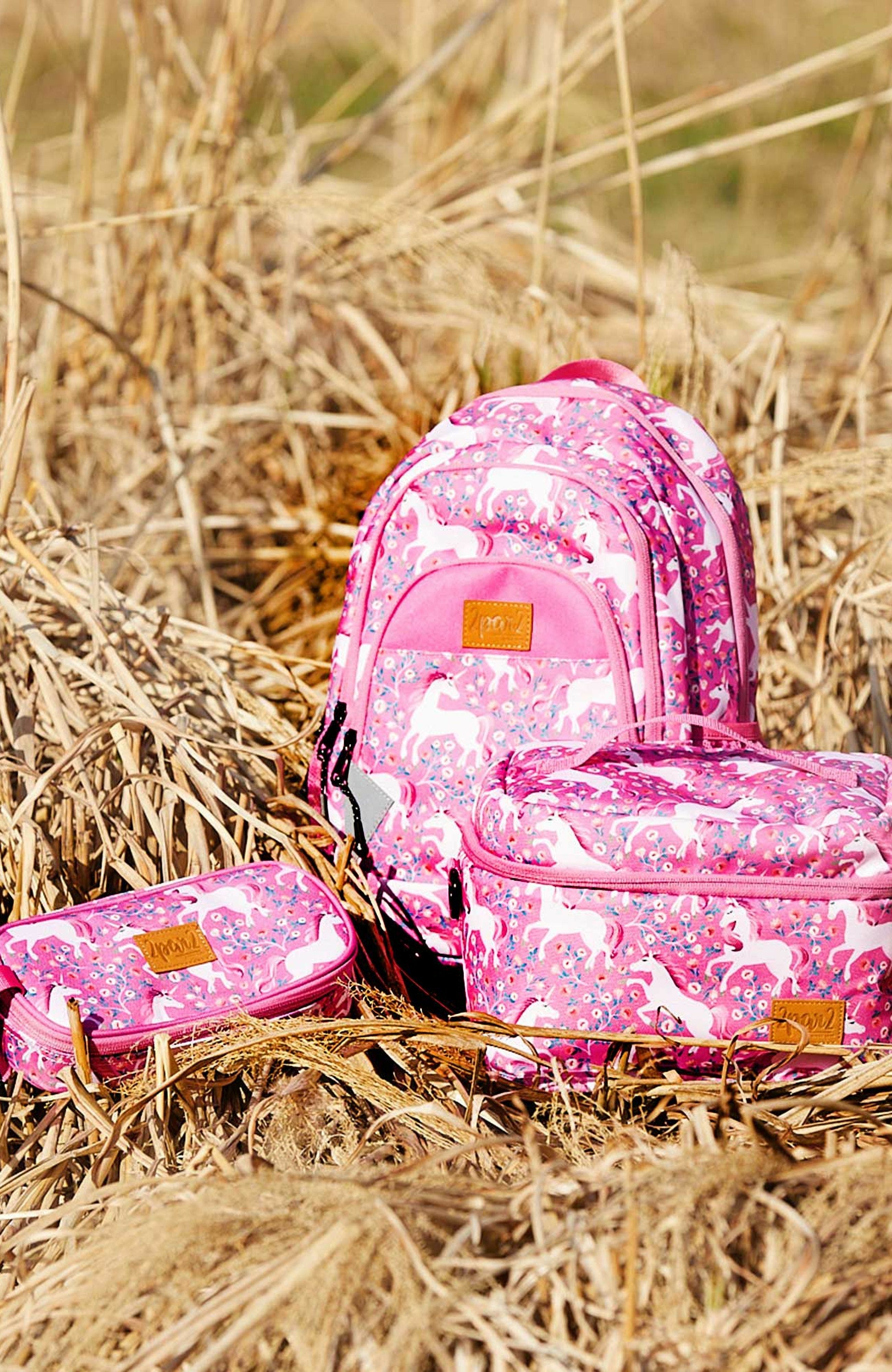 Deux par Deux Little Girl's Toddler Backpack Pink Printed Unicorn, Alternate, color, 