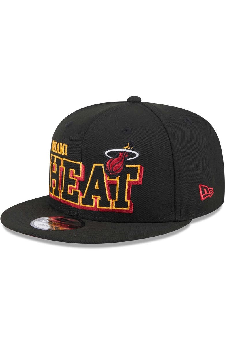New Era Men's New Era Black Miami Heat Gameday 59FIFTY Snapback Hat, Main, color, 