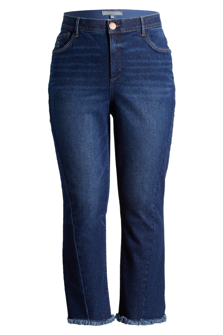 Bennett 'Ab'Solution Skyrise Frayed Ankle Barely Bootcut Jeans, Alternate, color, BLUE