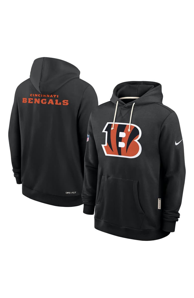 Nike Men's Nike Black Cincinnati Bengals Sideline Standard Issue Initial Home Dri-FIT Hoodie, Alternate, color, Black