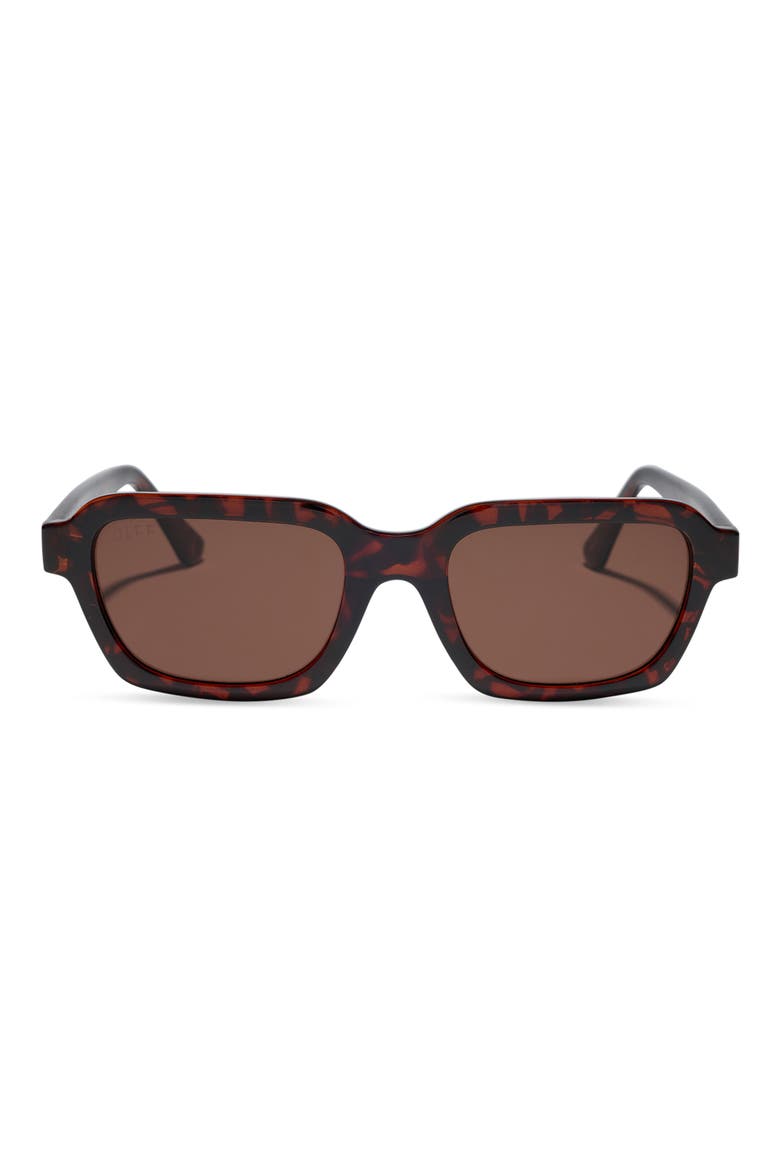 53mm Chloe Square Sunglasses, Main, color, DARK TORTOISE BROWN