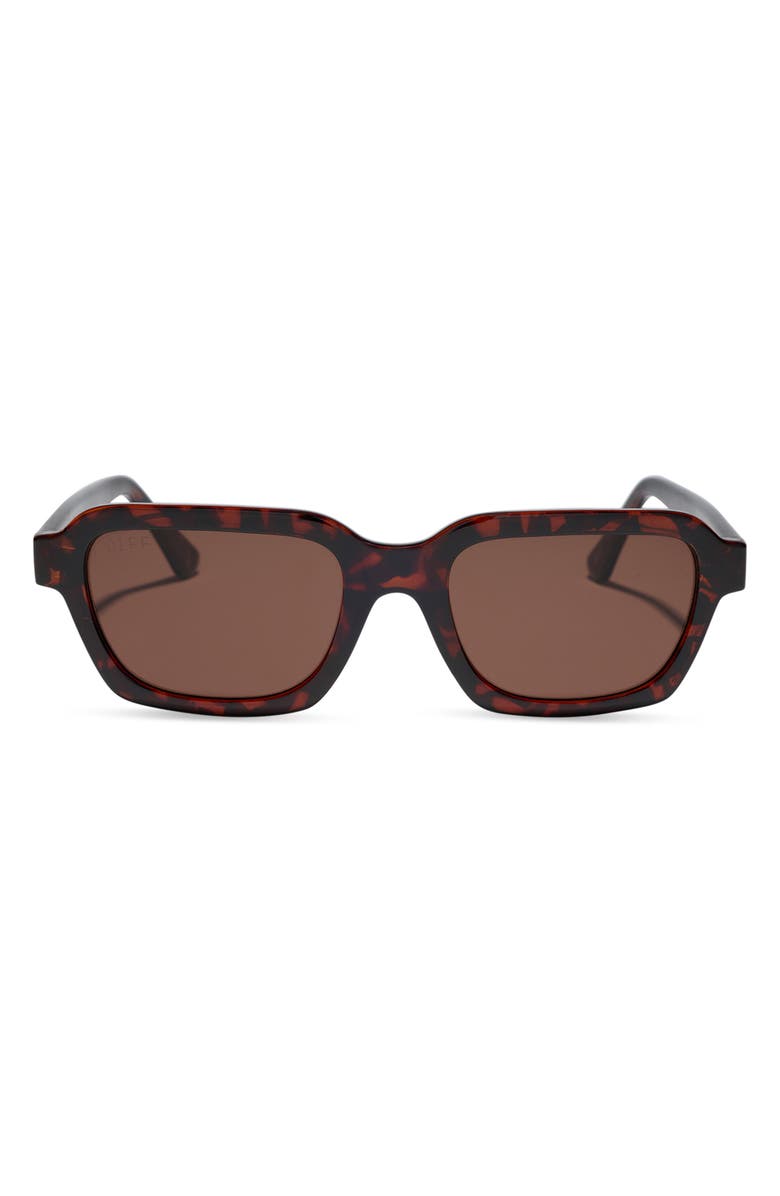 DIFF 53mm Chloe Square Sunglasses, Main, color, Dark Tortoise Brown