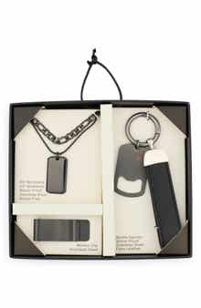 NORDSTROM RACK Men's Stainless Steel 4-Piece Jewelry Set