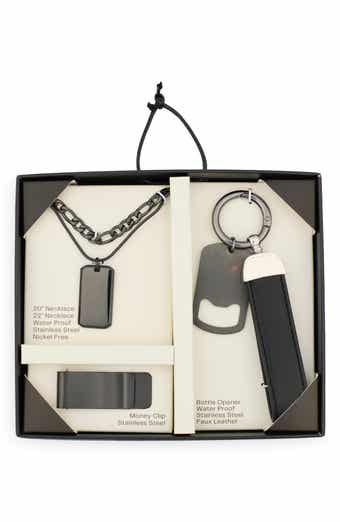 NORDSTROM RACK Men's Stainless Steel 4-Piece Jewelry Set