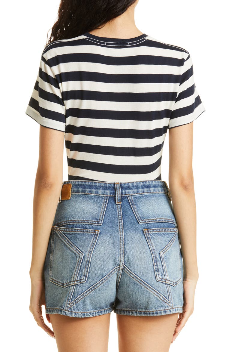 Lana Stripe Cotton Top, Alternate, color, DARK NAVY/ WHITE
