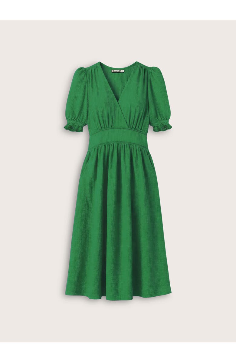 Baukjen Bella Organic Cheesecloth Midi Dress, Alternate, color, Bright Emerald