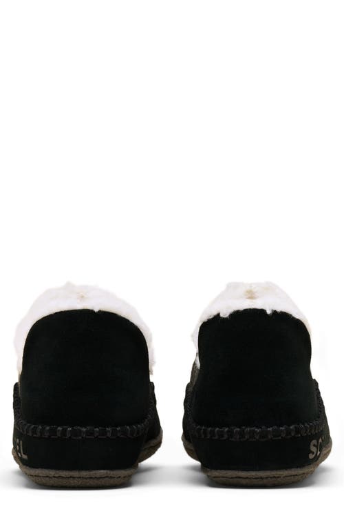 Sorel Manawan Ii Faux Fur Lined Slipper In Black
