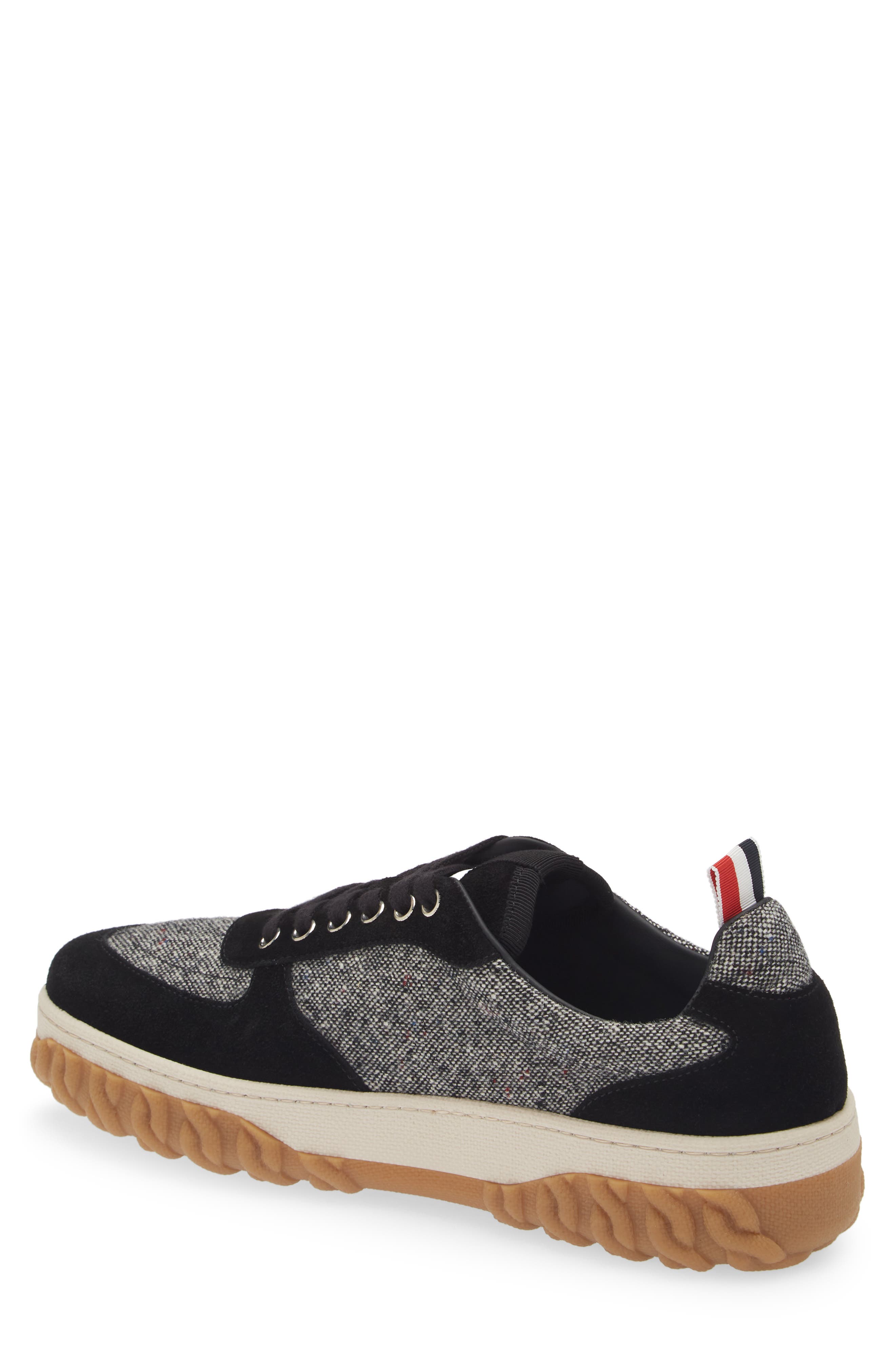 Thom Browne Letterman Sneaker, Alternate, color, Black/ White