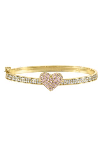 Fzn Kids' Cubic Zirconia Heart Bracelet In Yellow