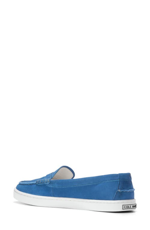 Cole Haan Nantucket Penny Loafer In Dutch Blue Suede/white