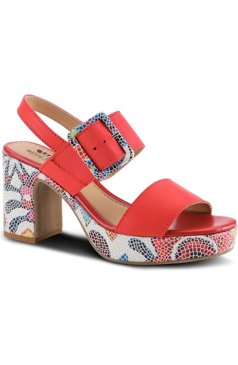 Spring Step Azucar Ankle Strap Sandal, Main, color, Red Multi