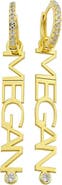 THE SIS KISS Custom Name Huggie Drop Earrings