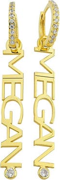 THE SIS KISS Custom Name Huggie Drop Earrings