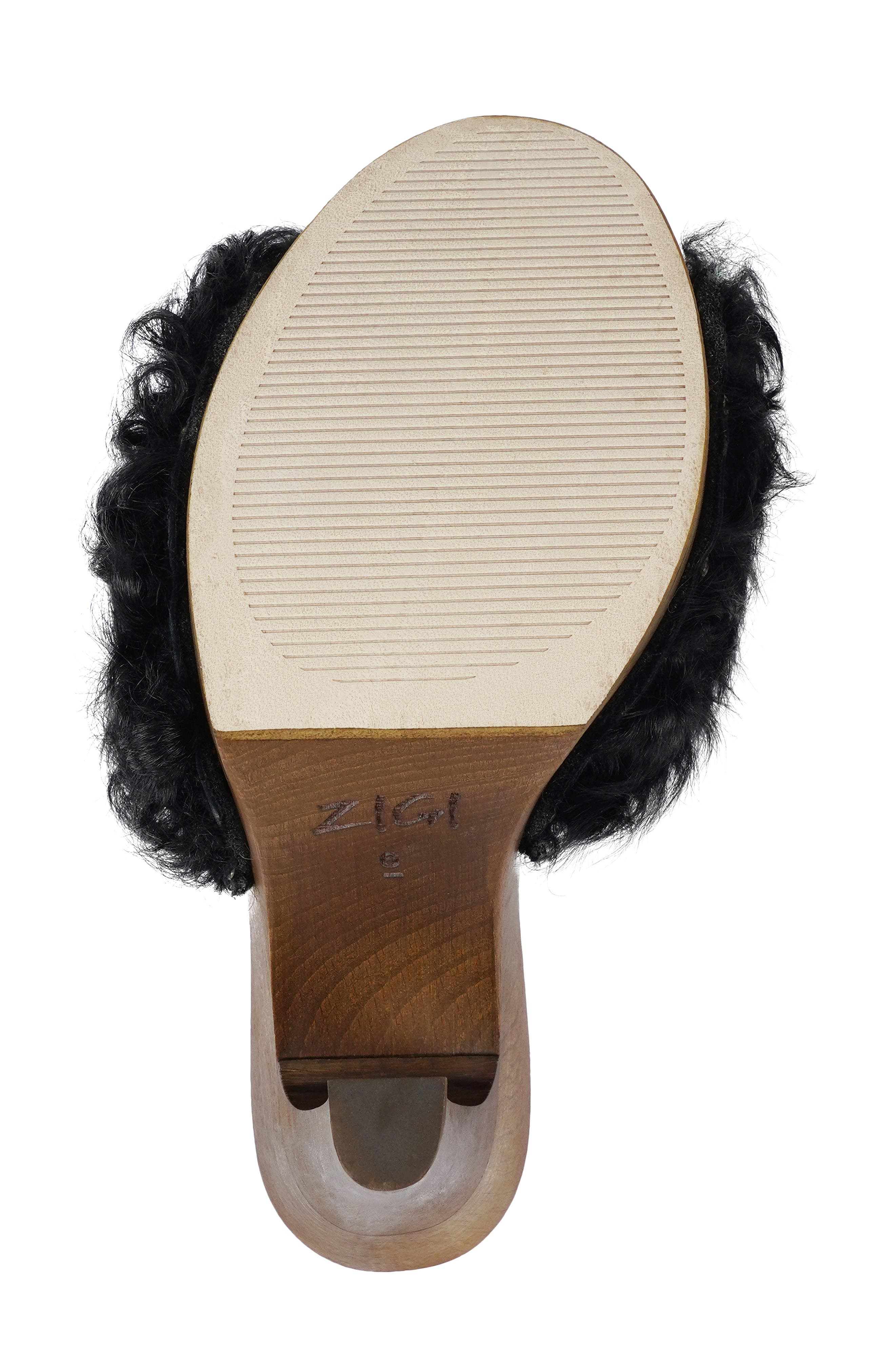ZIGI Genuine Shearling Platform Sandal, Alternate, color, Black