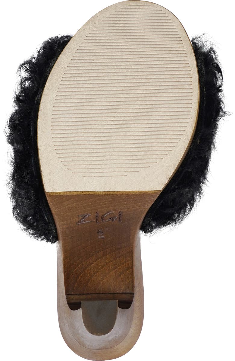 ZIGI Genuine Shearling Platform Sandal, Alternate, color, Black