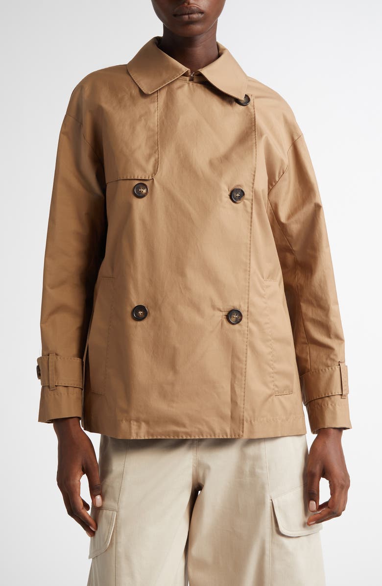 Max Mara Zeno Water Repellent Short Trench Coat, Main, color, 