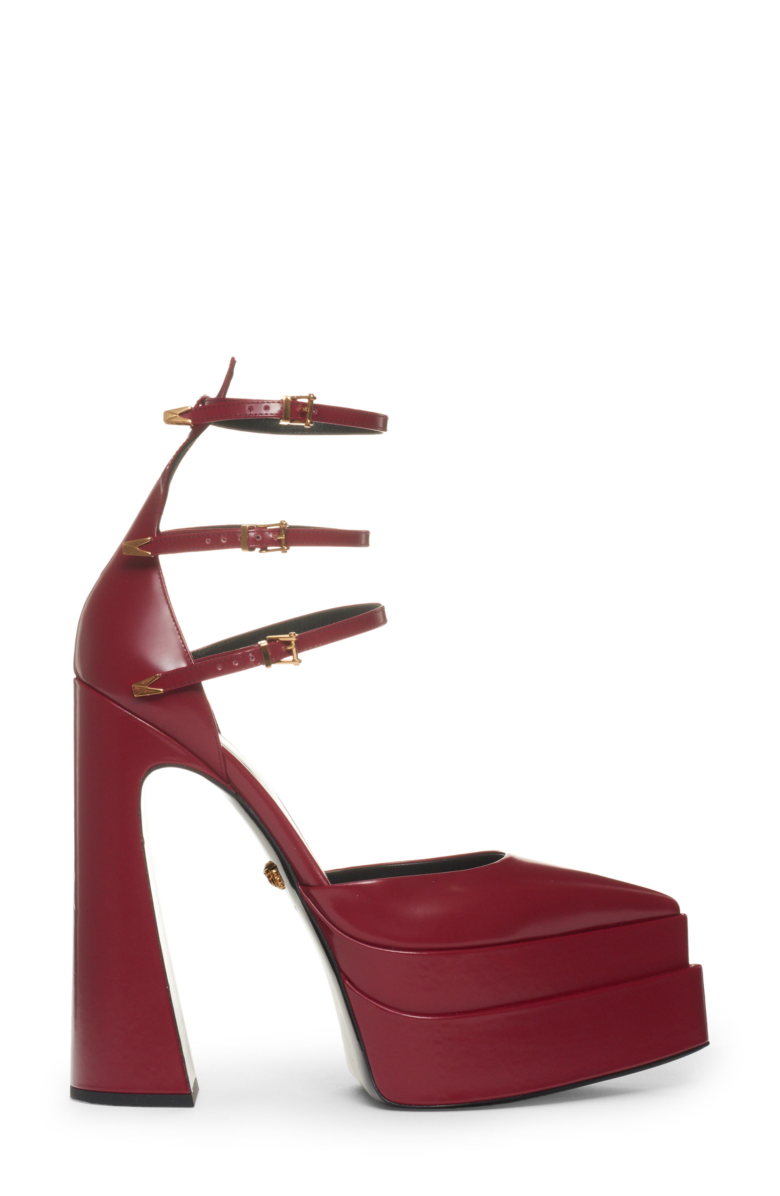 Versace Triple Strap Platform Pump, Alternate, color, 