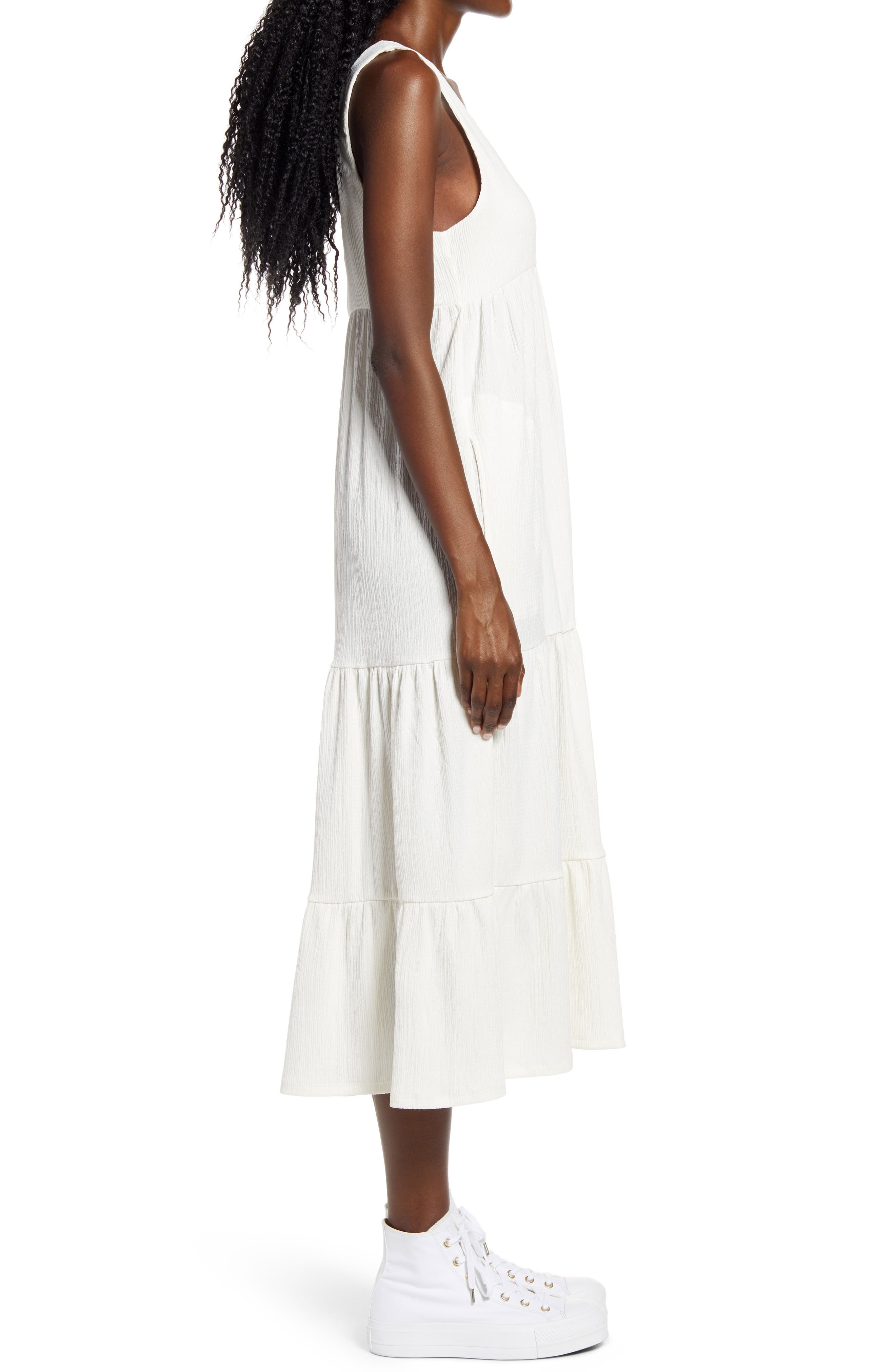 Free People Reel Love Tiered Midi Dress (Women) | Nordstromrack