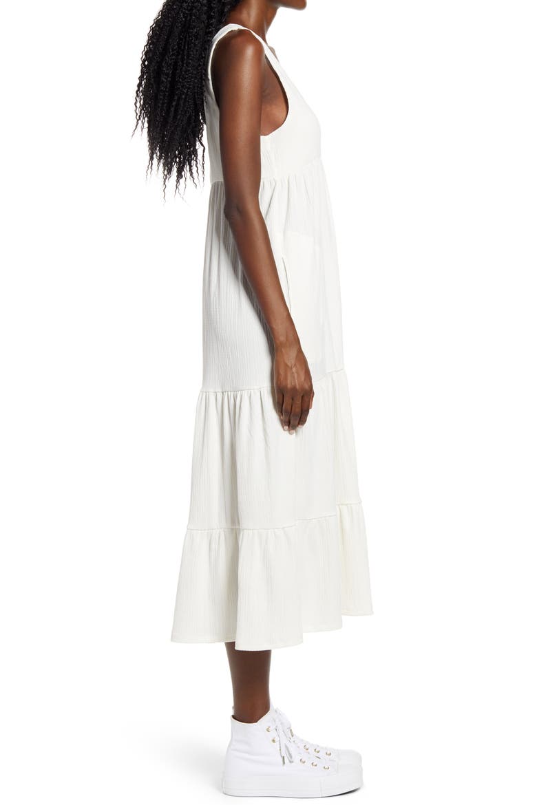 Reel Love Tiered Midi Dress, Alternate, color, PAINTED WHITE