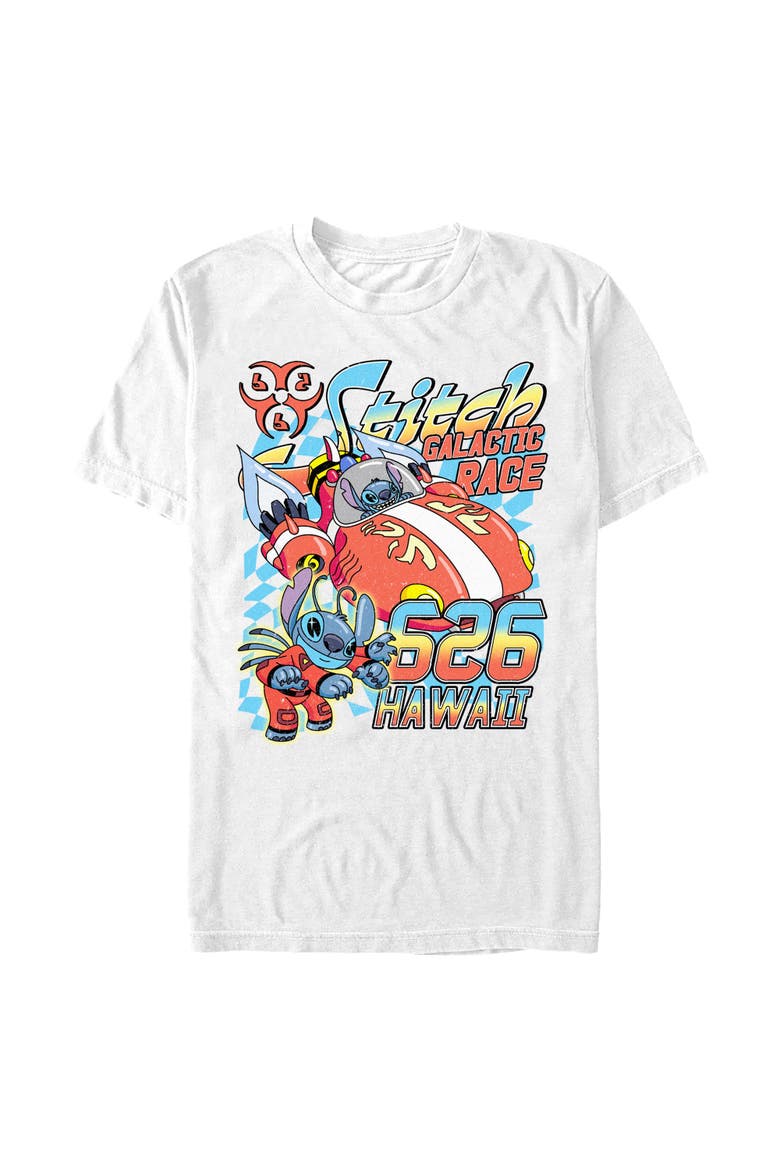 Men's Lilo & Stitch Retro Galactic Race Poster  Graphic T-Shirt, Alternate, color, White