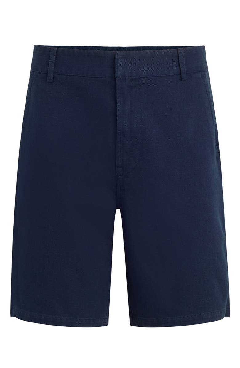 Hudson Jeans Venice Flat Front Navy Cotton Twill Chino Shorts, Alternate, color, Navy