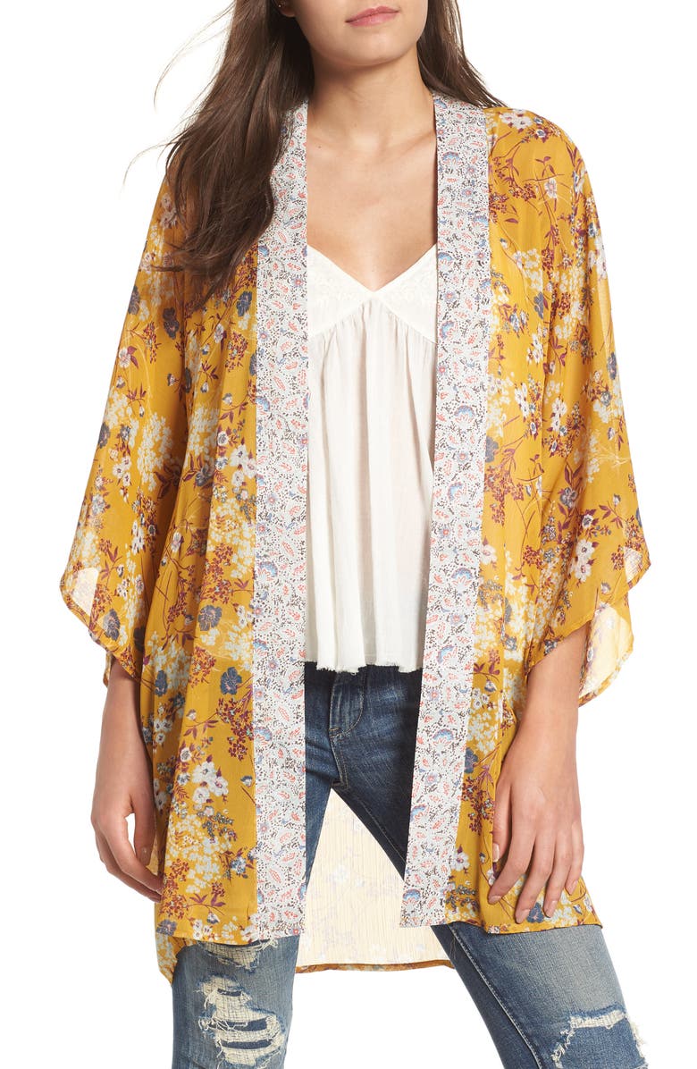 Band of Gypsies Mix Print Kimono, Main, color,