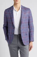 Peter Millar Tailored Fit Plaid Wool, Silk & Linen Blend Sport Coat