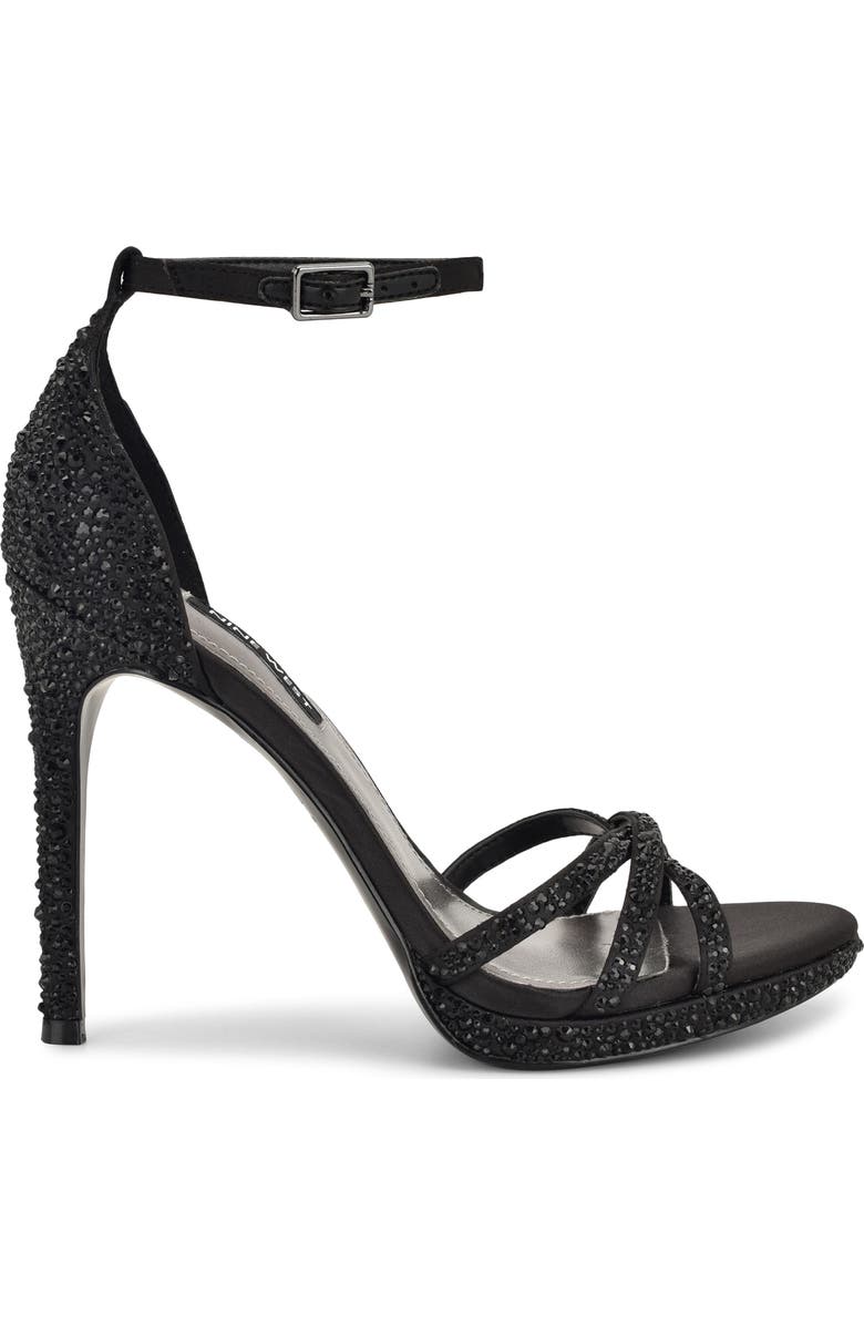 Nine West Lartay Platform Ankle Strap Sandal, Alternate, color, Black
