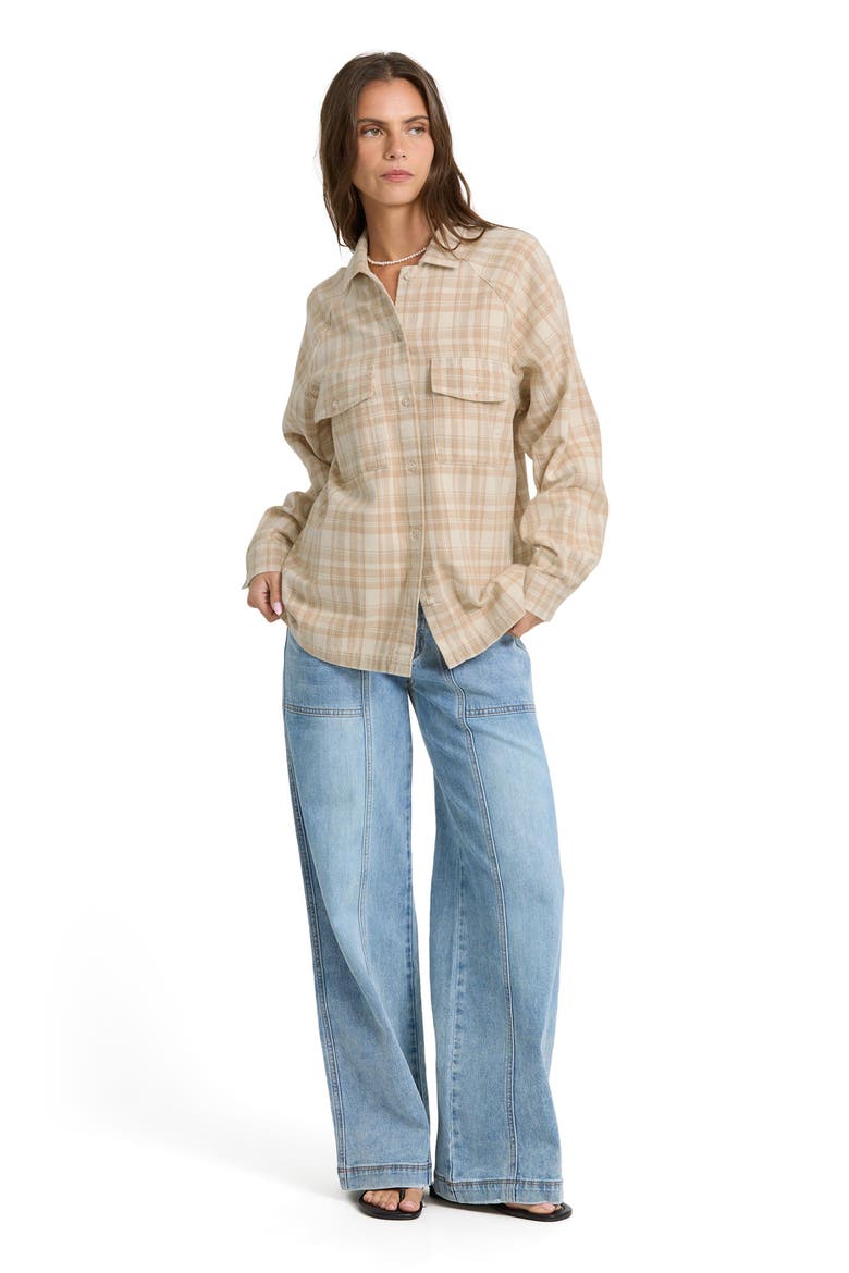 Coastal Breeze Flannel Shirt, Alternate, color, WHITE CAP