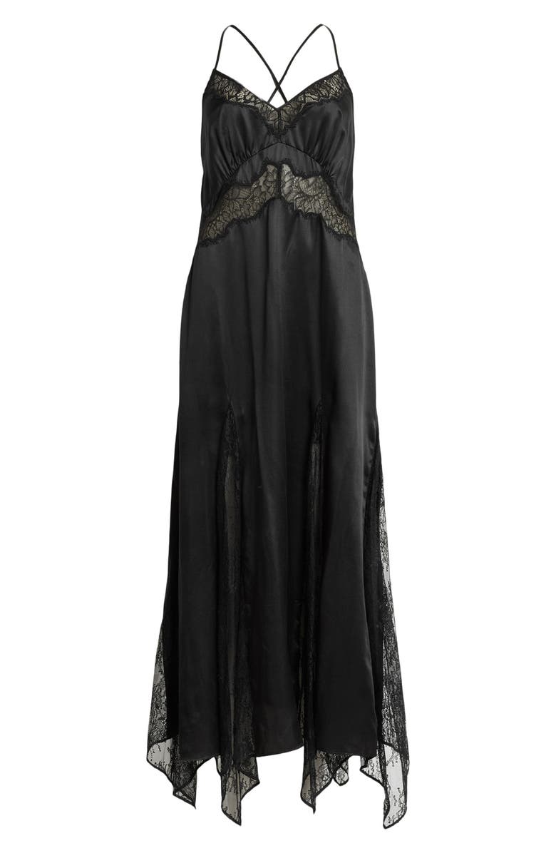 AllSaints Jasmine Slipdress, Alternate, color, Black